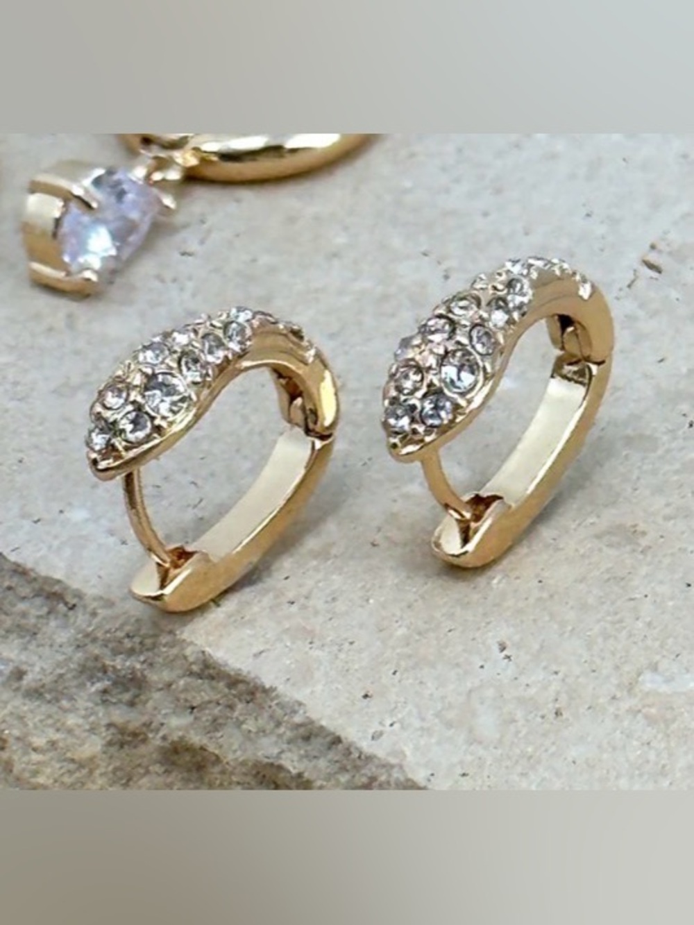 Gold Crystal Whitefox Boutique Hoop Earrings - Women Jewelry